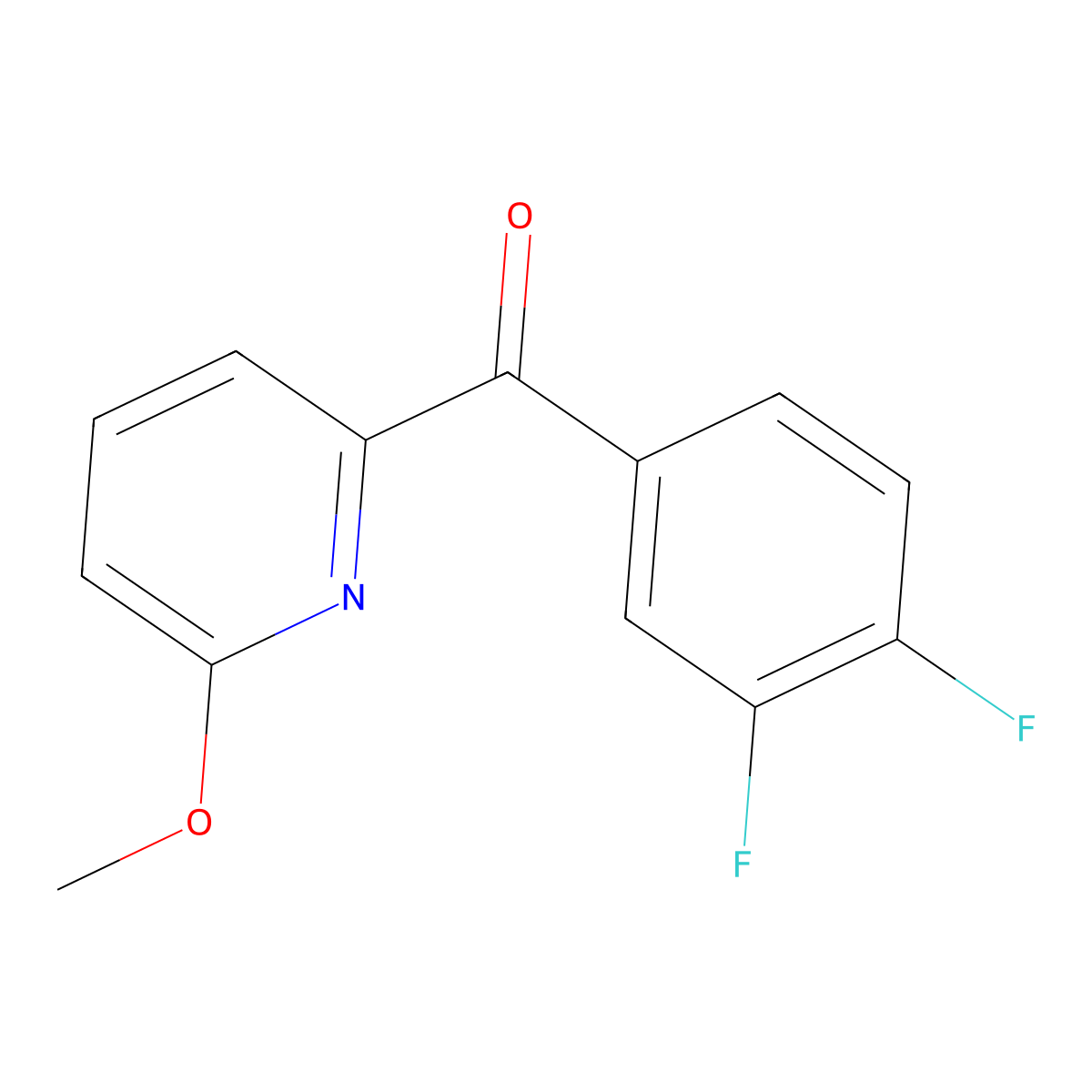 2-(3,4-Difluorobenzoyl)-6-methoxypyridine molecular structure, CAS 1187166-54-6