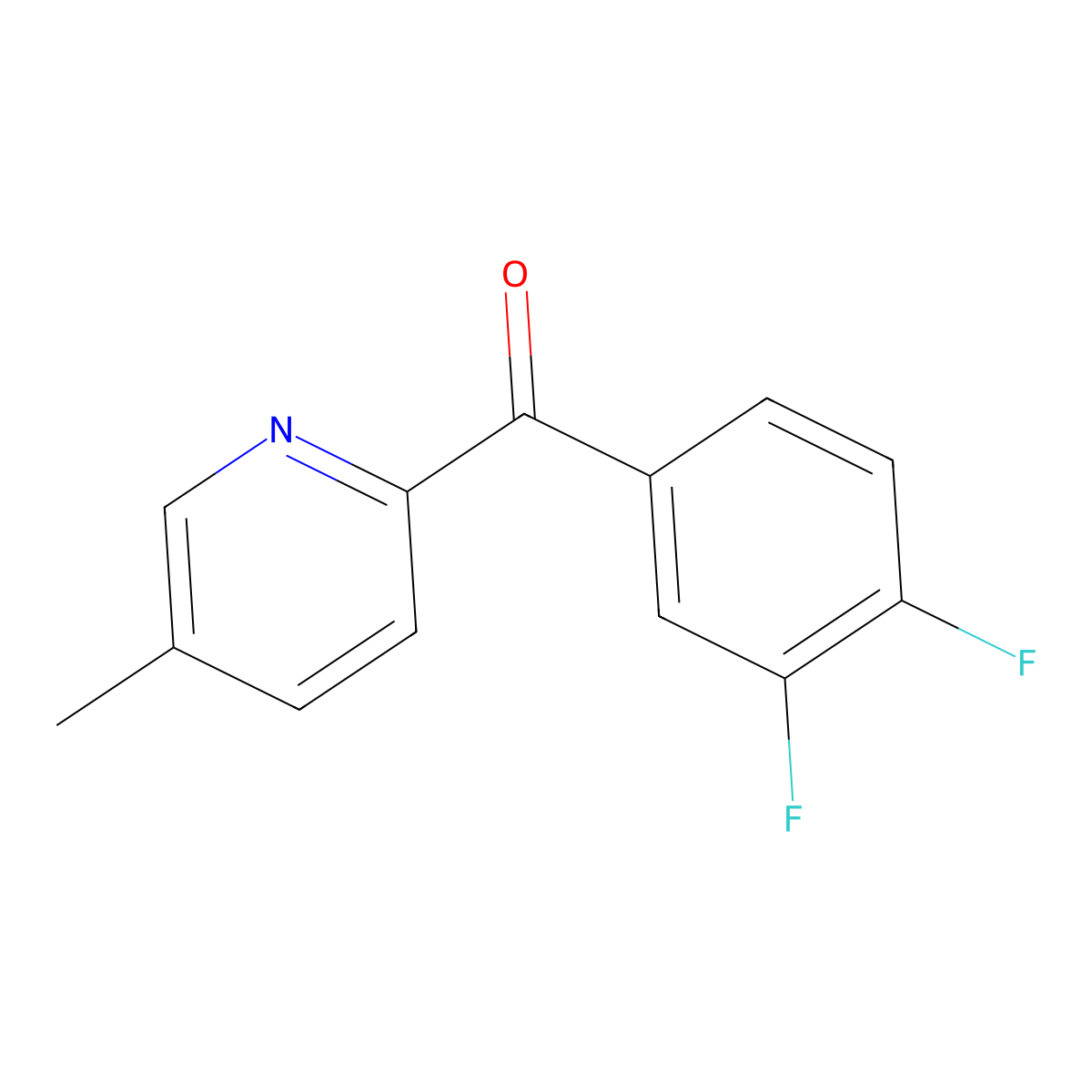2-(3,4-Difluorobenzoyl)-5-methylpyridine molecular structure, CAS 1187166-85-3