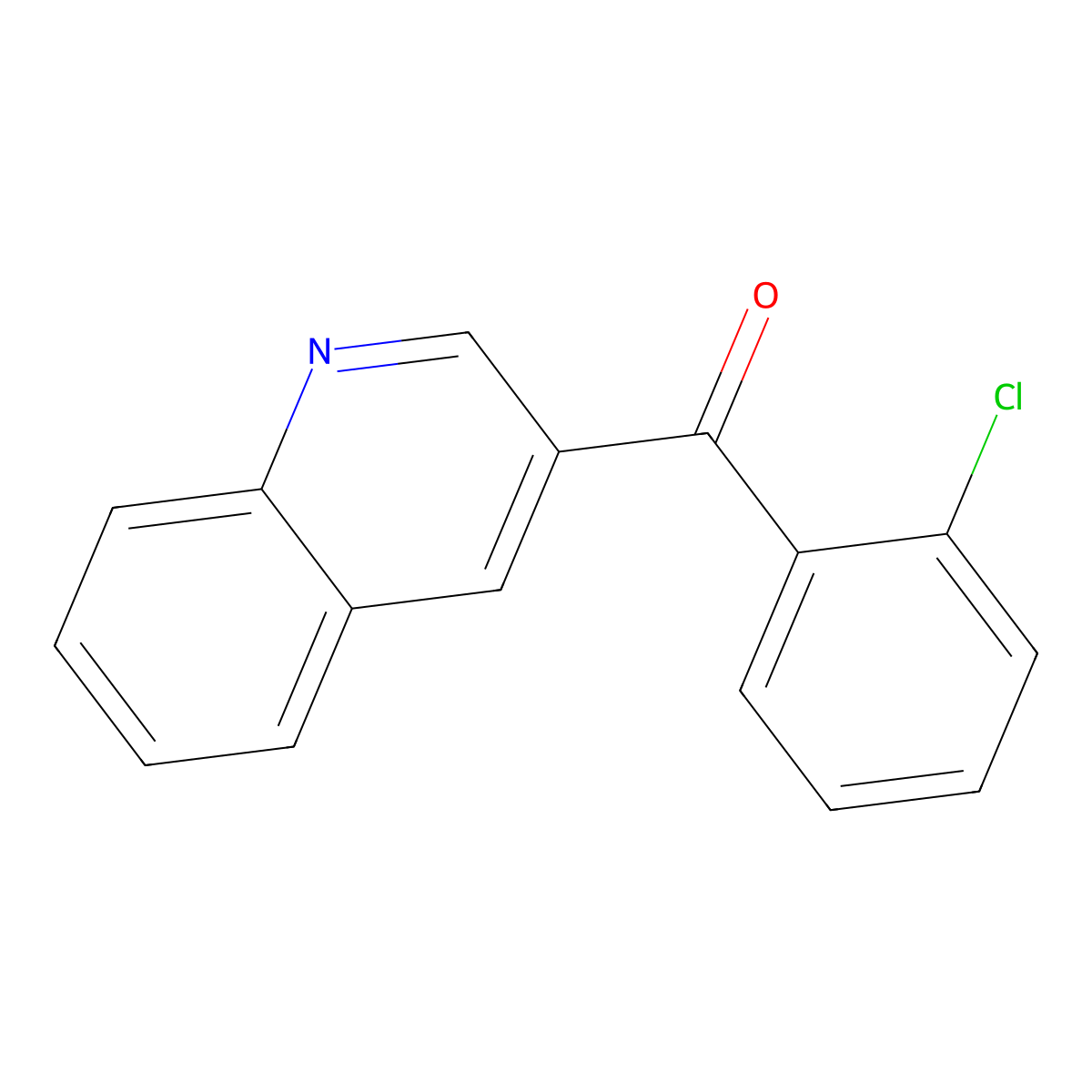 (2-Chlorophenyl)(quinolin-3-yl)methanone molecular structure, CAS 1187166-89-7