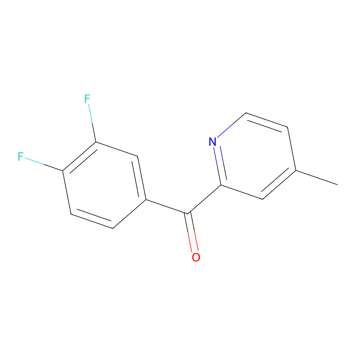 2-(3,4-Difluorobenzoyl)-4-methylpyridine molecular structure, CAS 1187167-00-5