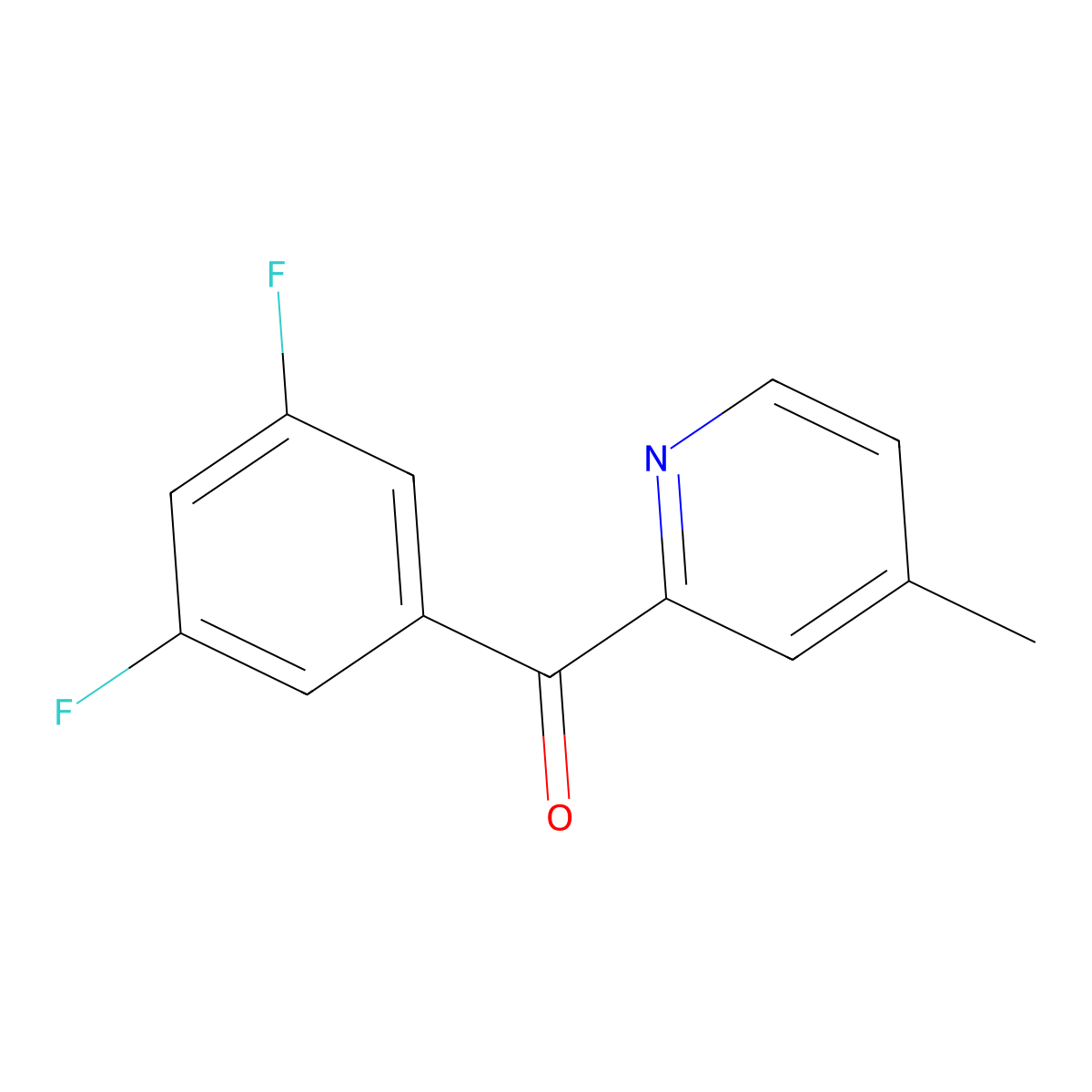 2-(3,5-Difluorobenzoyl)-4-methylpyridine molecular structure, CAS 1187167-05-0