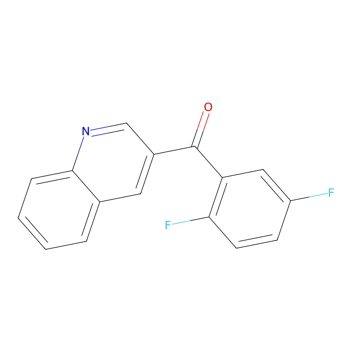 (2,5-Difluorophenyl)(quinolin-3-yl)methanone molecular structure, CAS 1187167-08-3