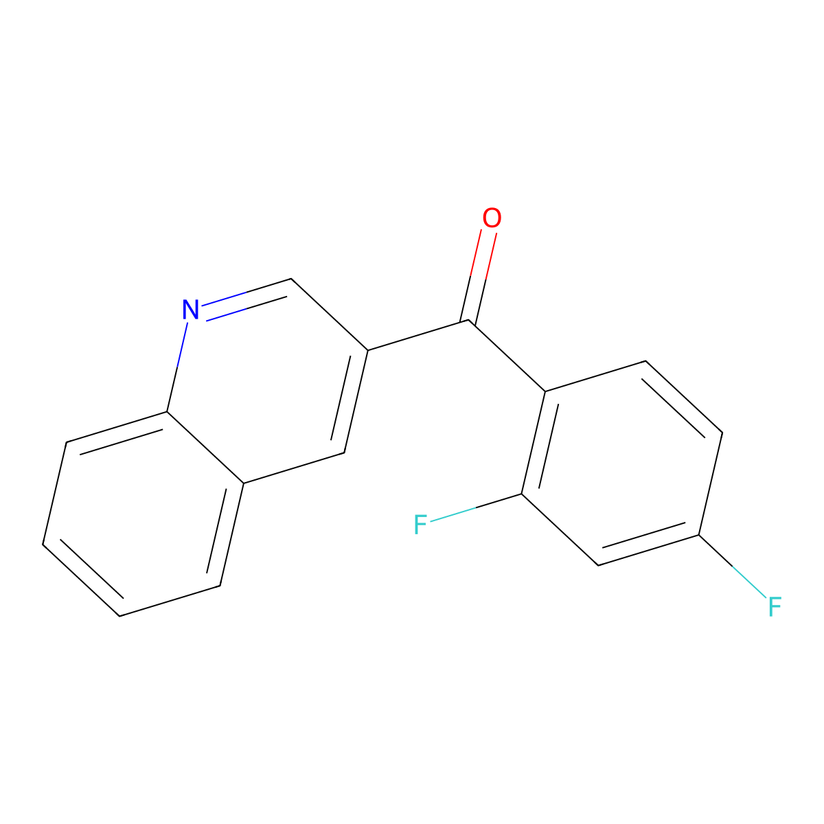 (2,4-Difluorophenyl)(quinolin-3-yl)methanone molecular structure, CAS 1187167-12-9