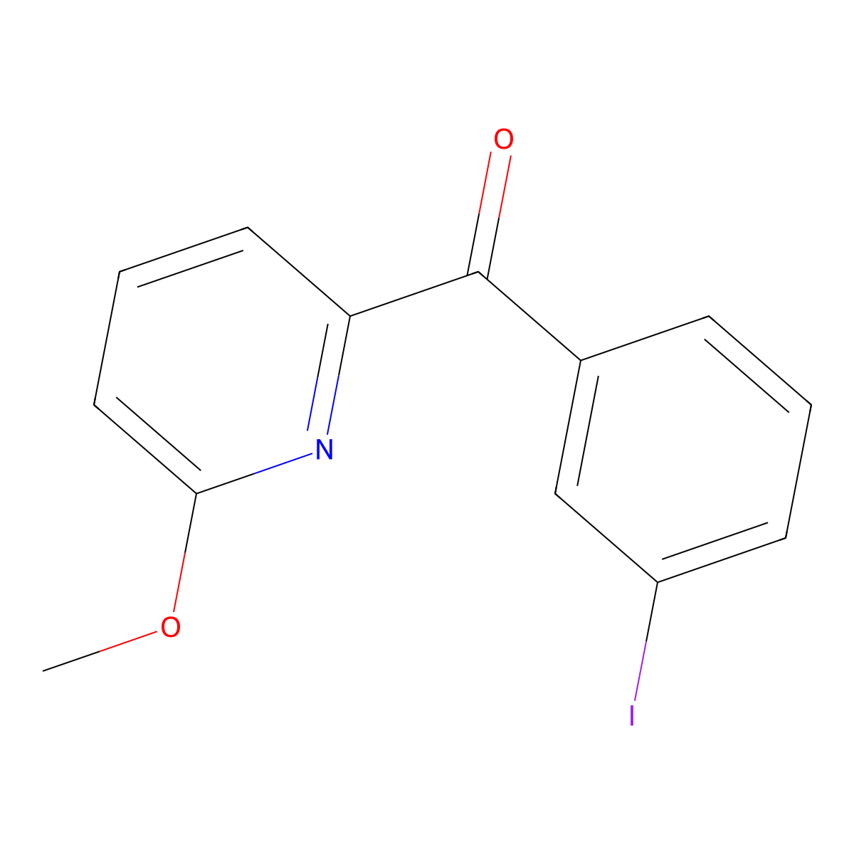 2-(3-Iodobenzoyl)-6-methoxypyridine molecular structure, CAS 1187167-18-5