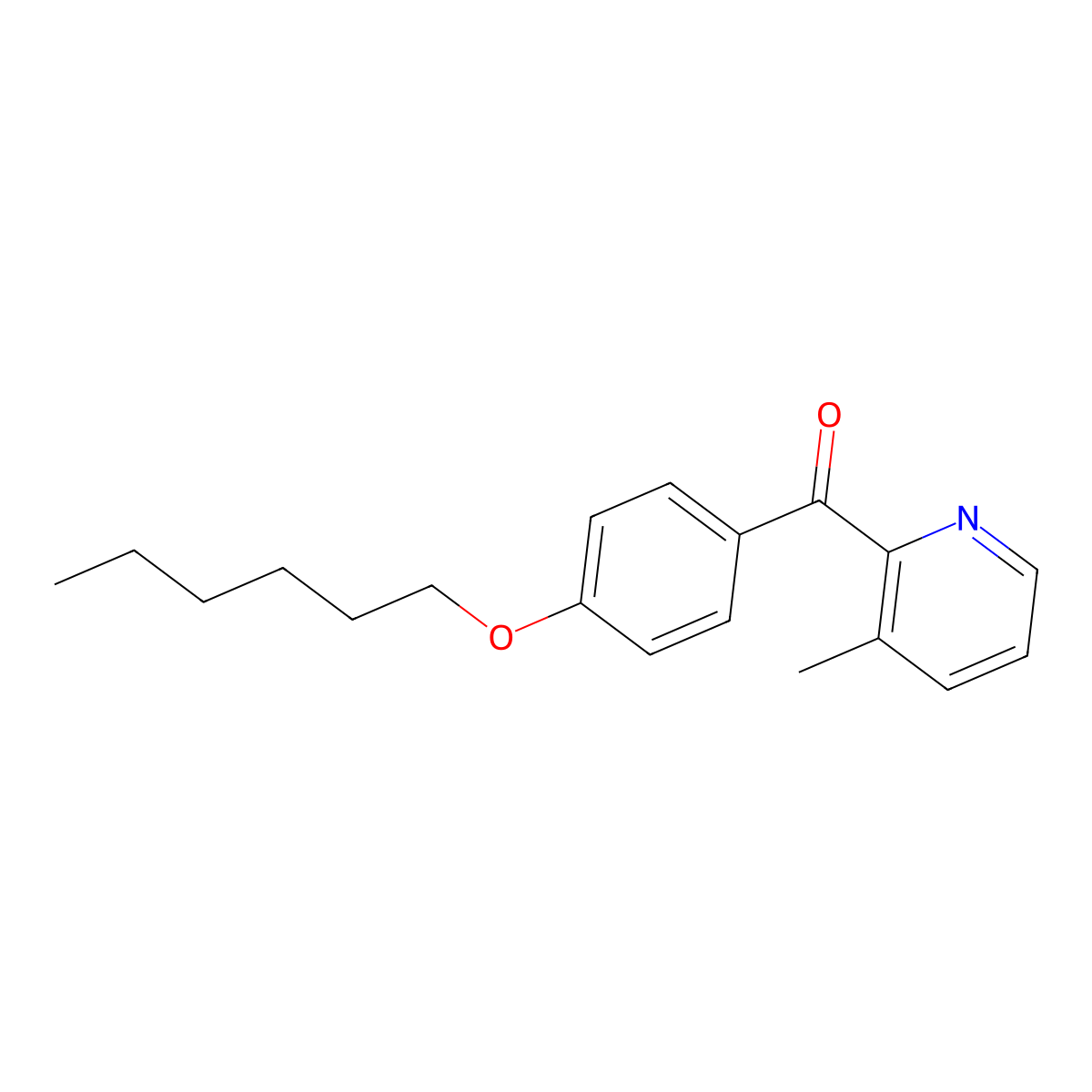 2-(4-Hexyloxybenzoyl)-3-methylpyridine molecular structure, CAS 1187167-33-4