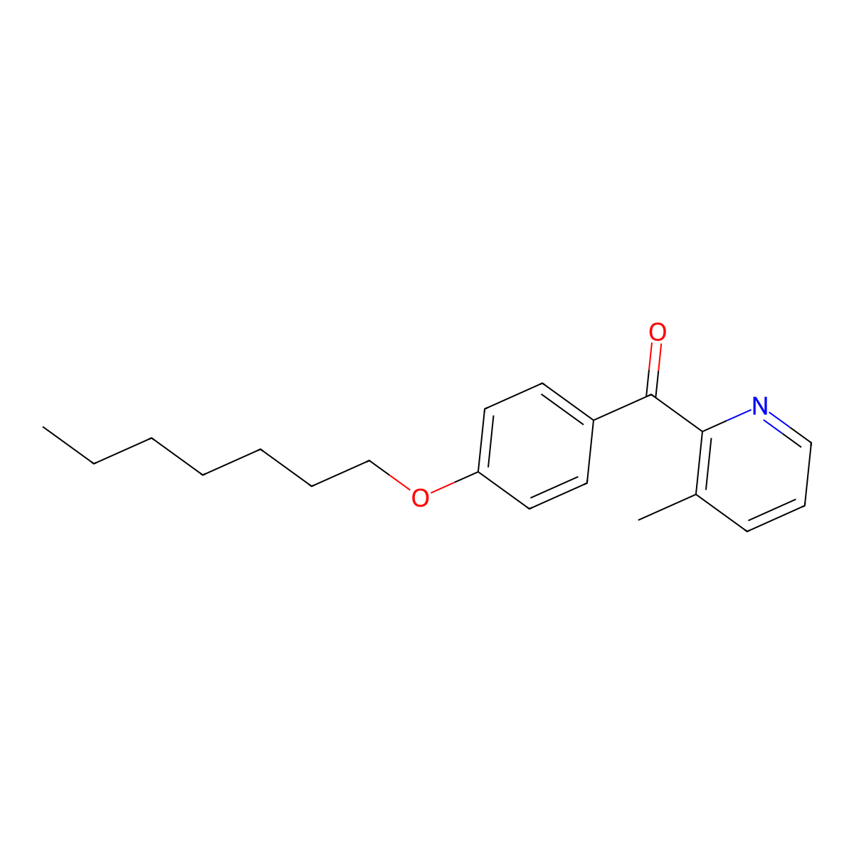 2-(4-Heptyloxybenzoyl)-3-methylpyridine molecular structure, CAS 1187167-39-0