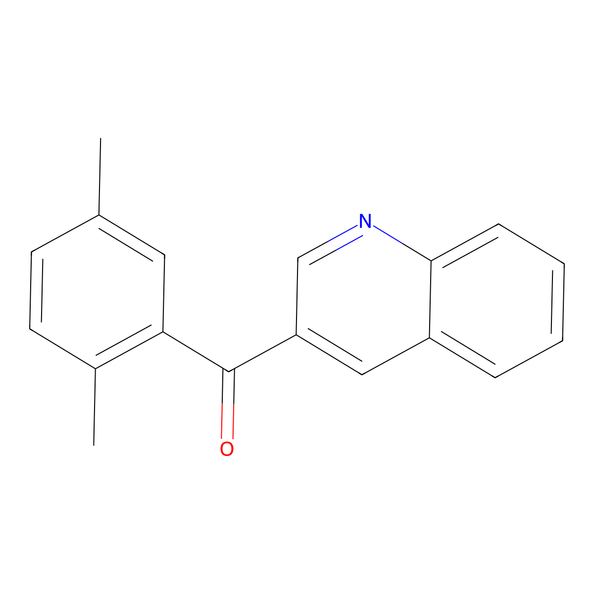 (2,5-Dimethylphenyl)(quinolin-3-yl)methanone molecular structure, CAS 1187167-42-5