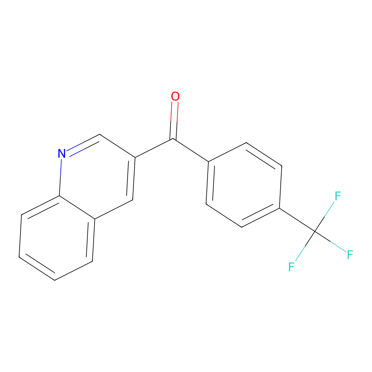 Quinolin-3-yl(4-(trifluoromethyl)phenyl)methanone molecular structure, CAS 1187167-58-3