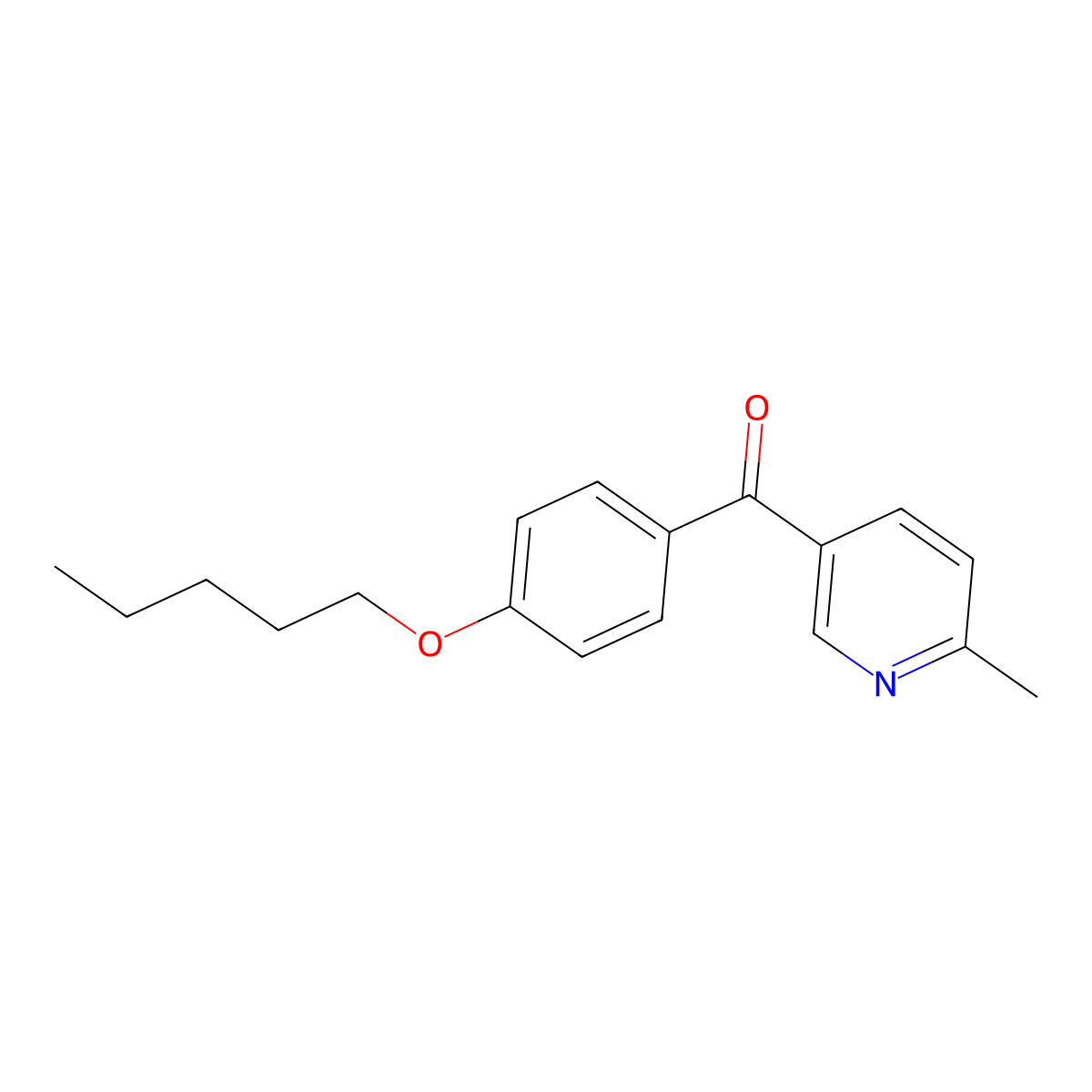 2-Methyl-5-(4-pentyloxybenzoyl)pyridine molecular structure, CAS 1187167-74-3
