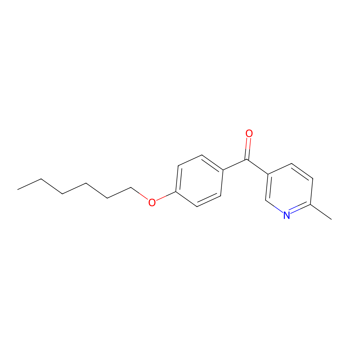 5-(4-Hexyloxybenzoyl)-2-methylpyridine molecular structure, CAS 1187167-80-1
