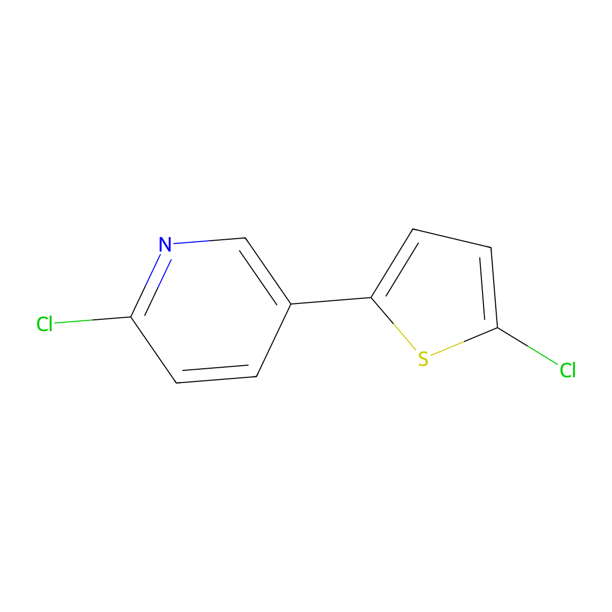 2-Chloro-5-(5-Chloro-2-thienyl)pyridine molecular structure, CAS 1187168-16-6