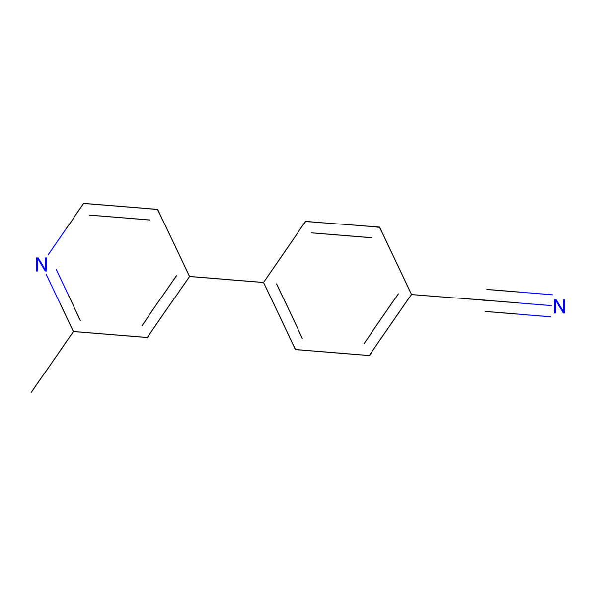 4-(2-Methylpyridin-4-yl)benzonitrile molecular structure, CAS 1187168-27-9