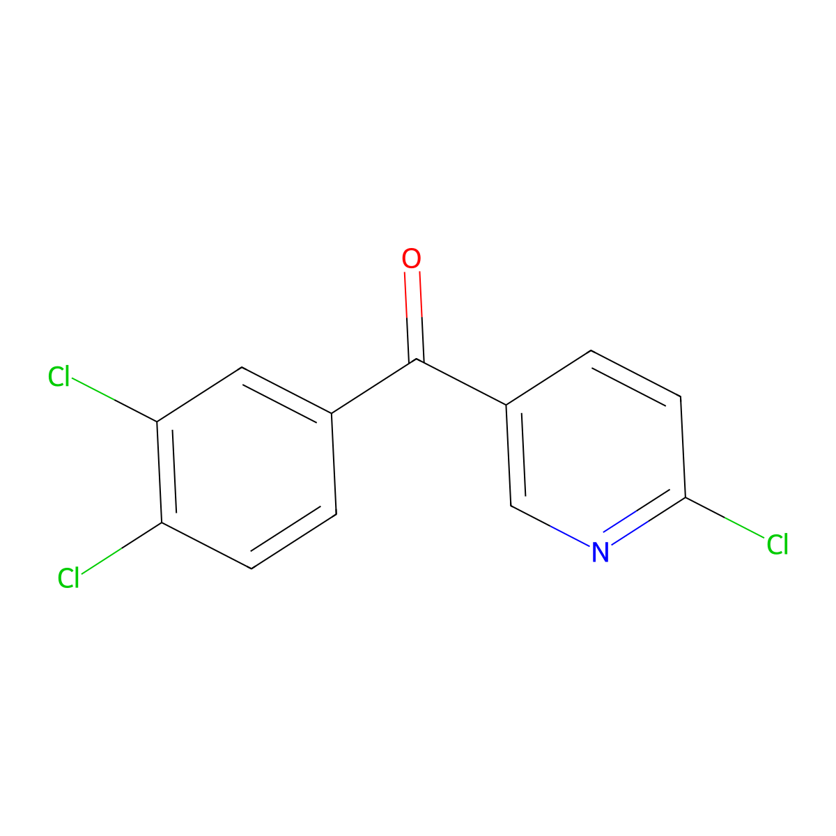 2-Chloro-5-(3,4-dichlorobenzoyl)pyridine molecular structure, CAS 1187168-32-6
