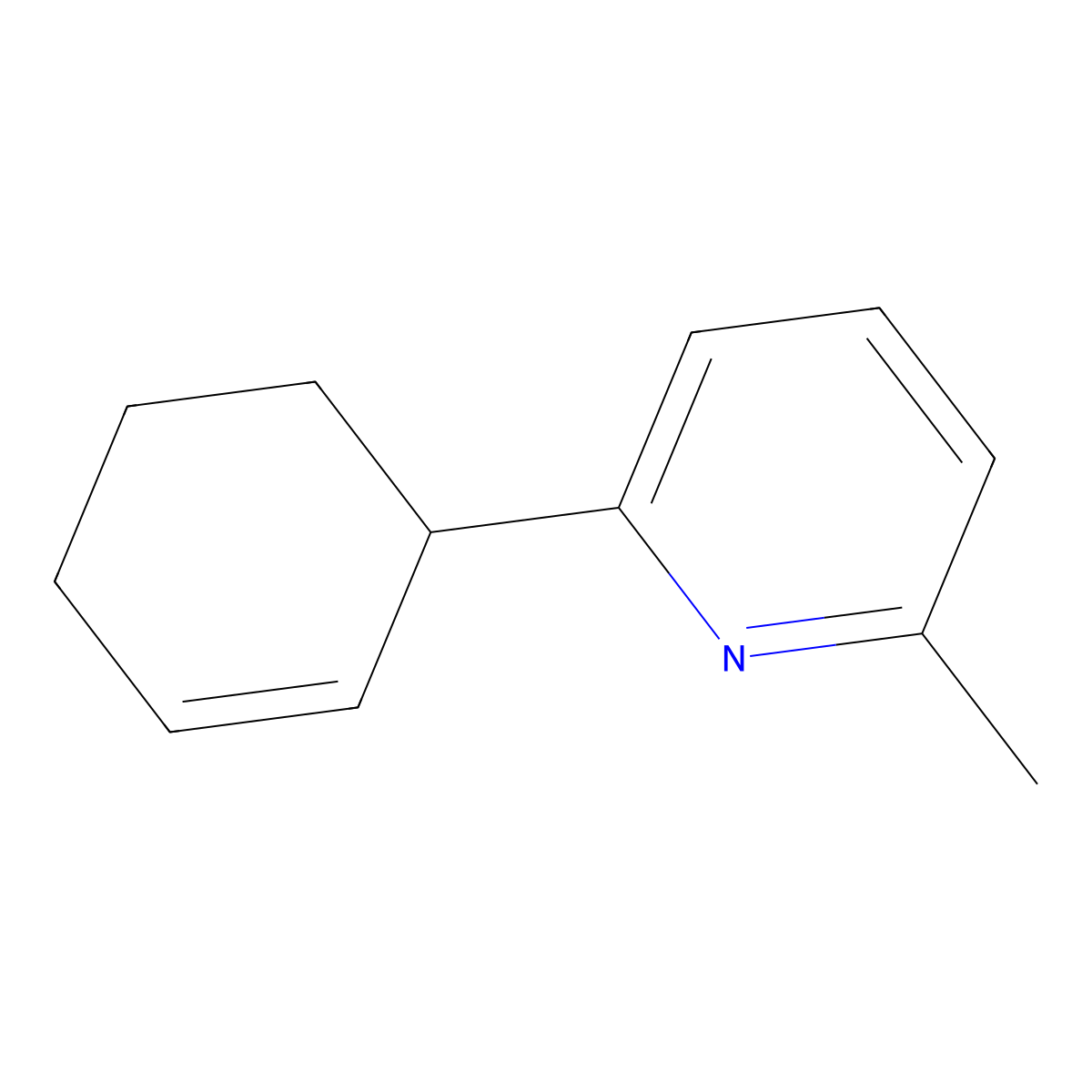 2-(2-Cyclohexenyl)-6-methylpyridine molecular structure, CAS 1187168-41-7