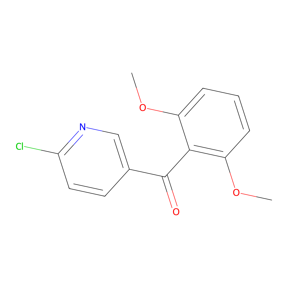 2-Chloro-5-(2,6-dimethoxybenzoyl)pyridine molecular structure, CAS 1187168-44-0