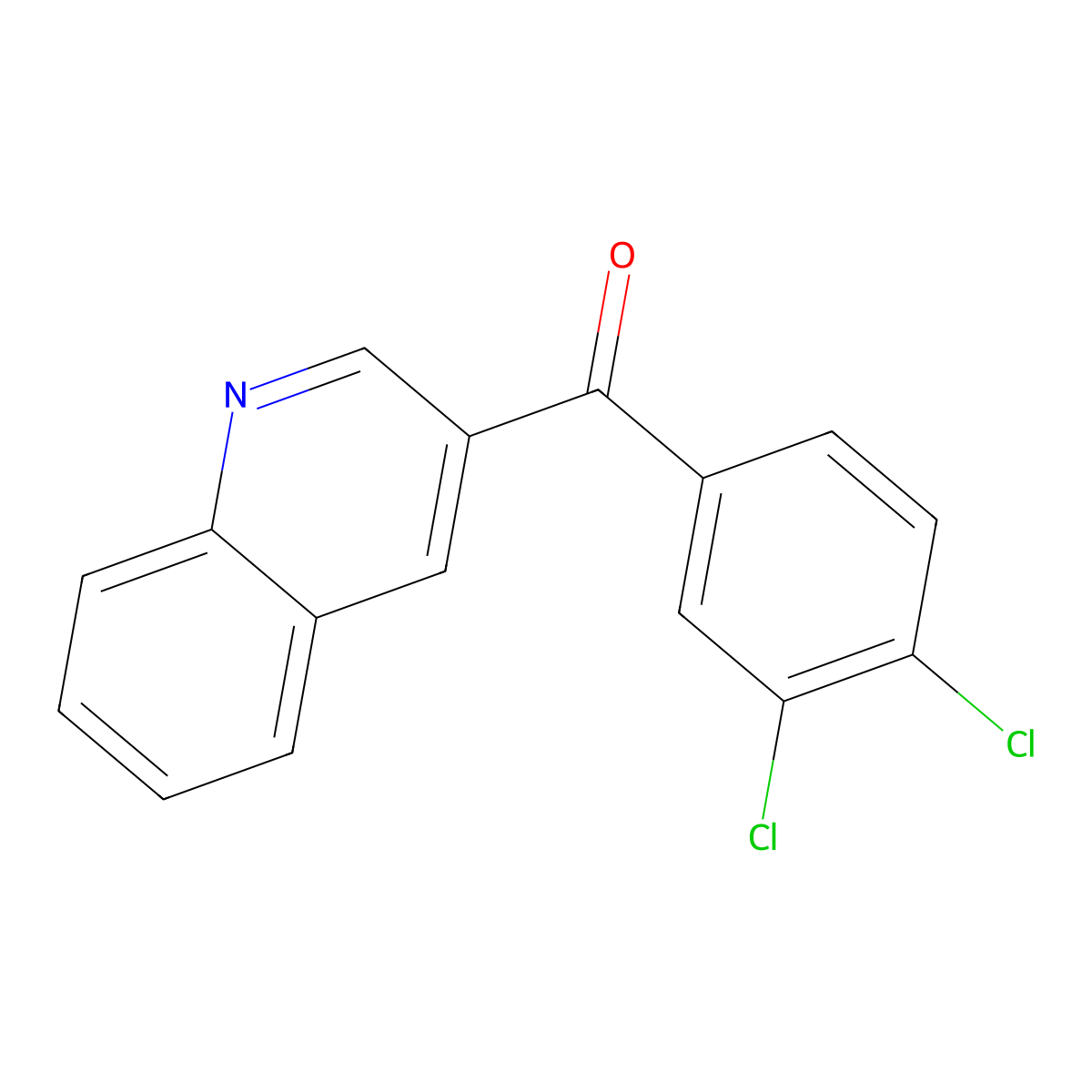 (3,4-Dichlorophenyl)(quinolin-3-yl)methanone molecular structure, CAS 1187168-46-2