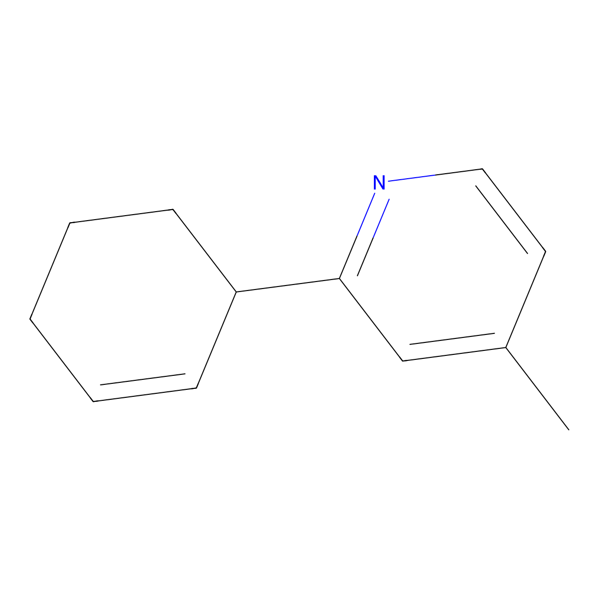 2-(2-Cyclohexenyl)-4-methylpyridine molecular structure, CAS 1187168-47-3