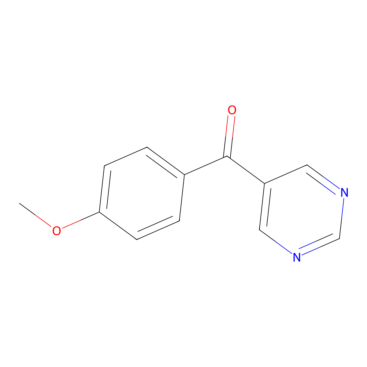 (4-Methoxyphenyl)-5-pyrimidinylmethanone molecular structure, CAS 1187168-54-2