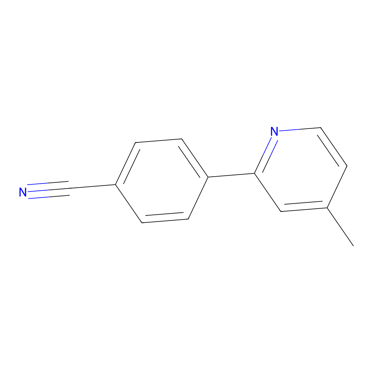 4-(4-Methyl-2-pyridyl)benzonitrile molecular structure, CAS 1187168-55-3