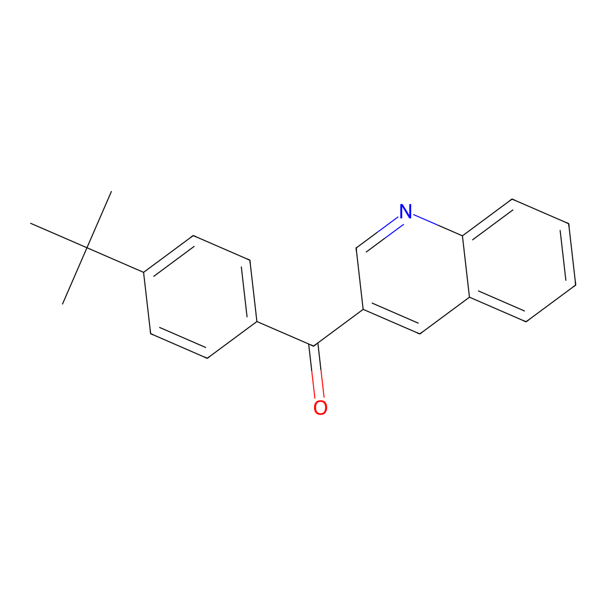 (4-(tert-Butyl)phenyl)(quinolin-3-yl)methanone molecular structure, CAS 1187169-10-3