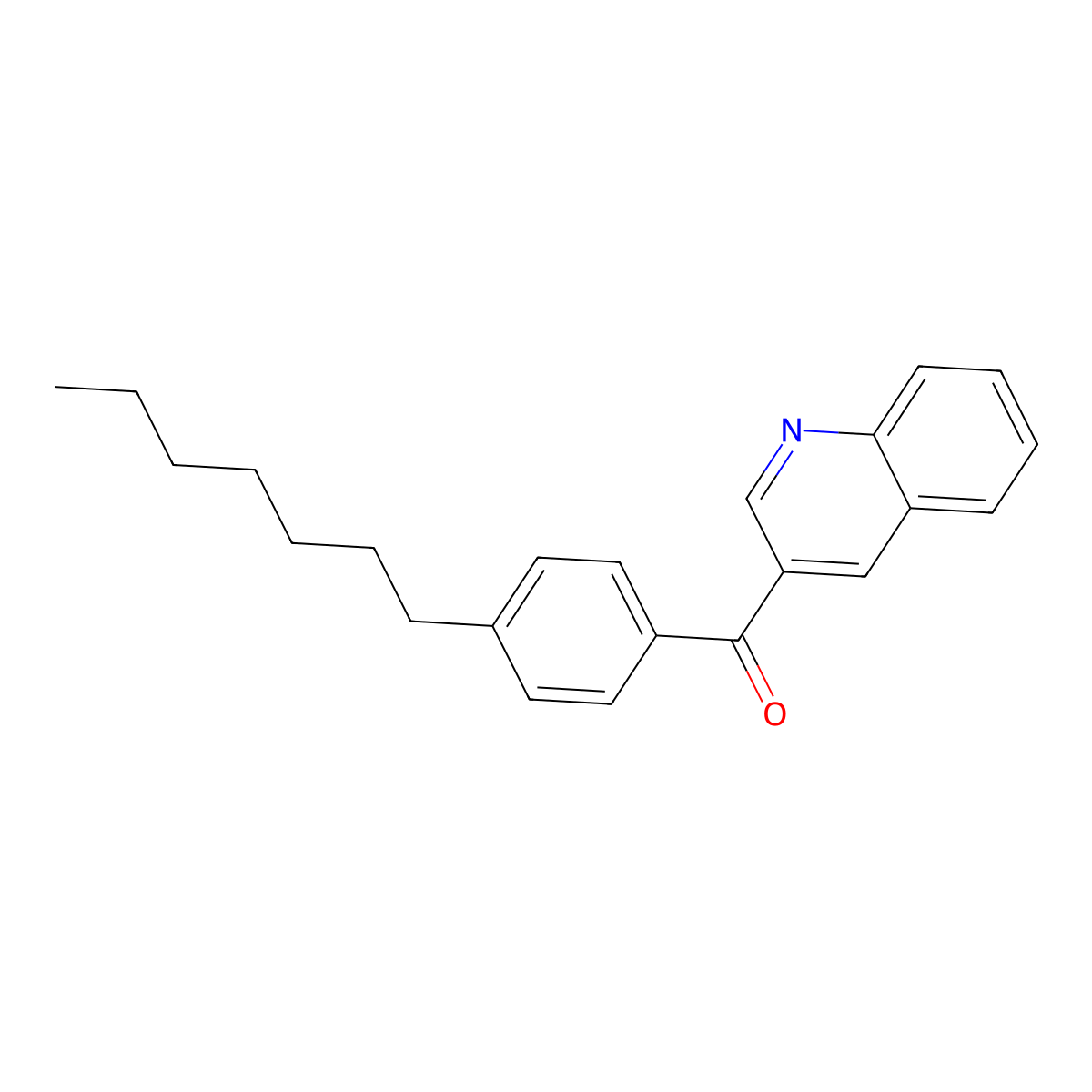 (4-Heptylphenyl)(quinolin-3-yl)methanone molecular structure, CAS 1187169-13-6