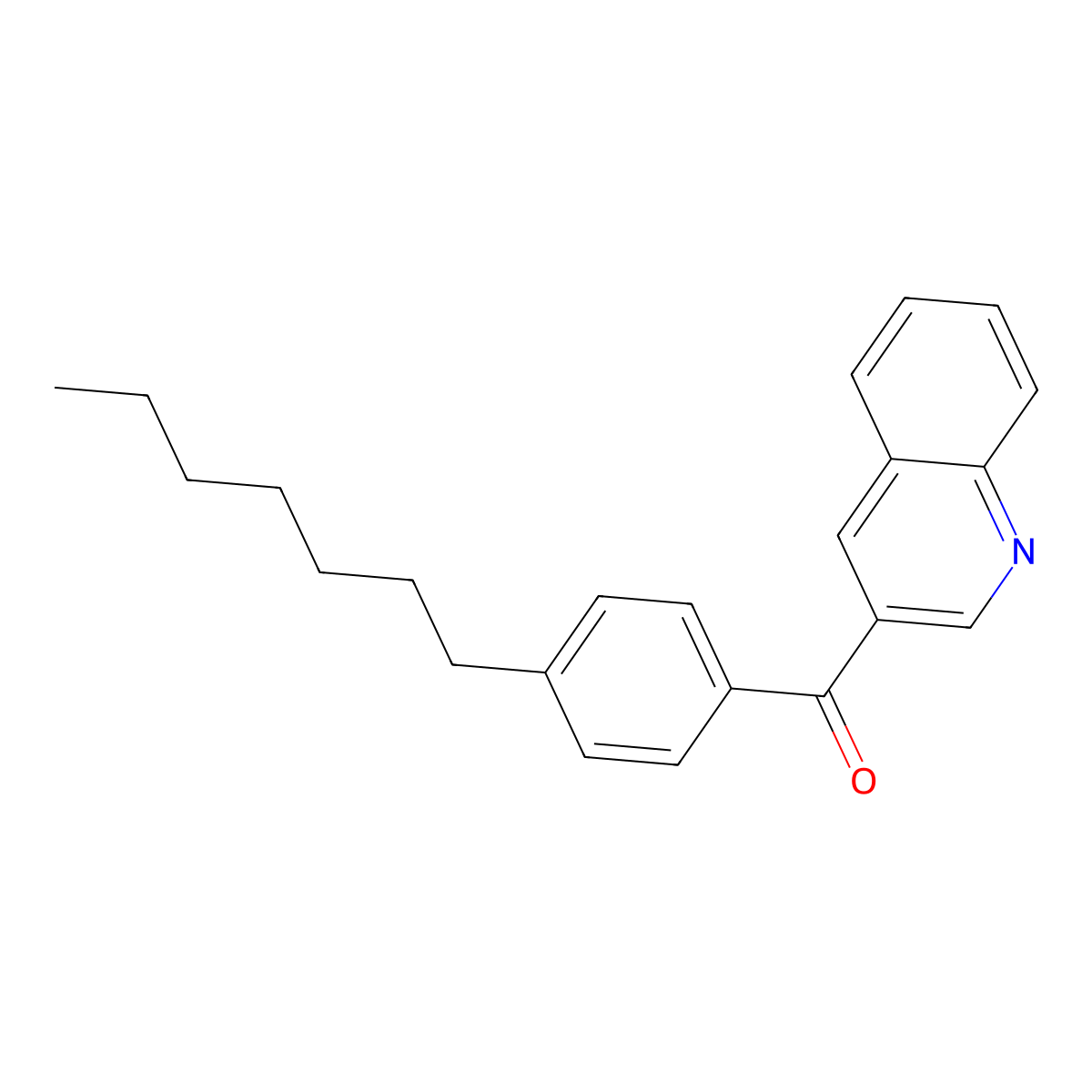 (4-Heptylphenyl)(quinolin-3-yl)methanone molecular structure, CAS 1187169-13-6