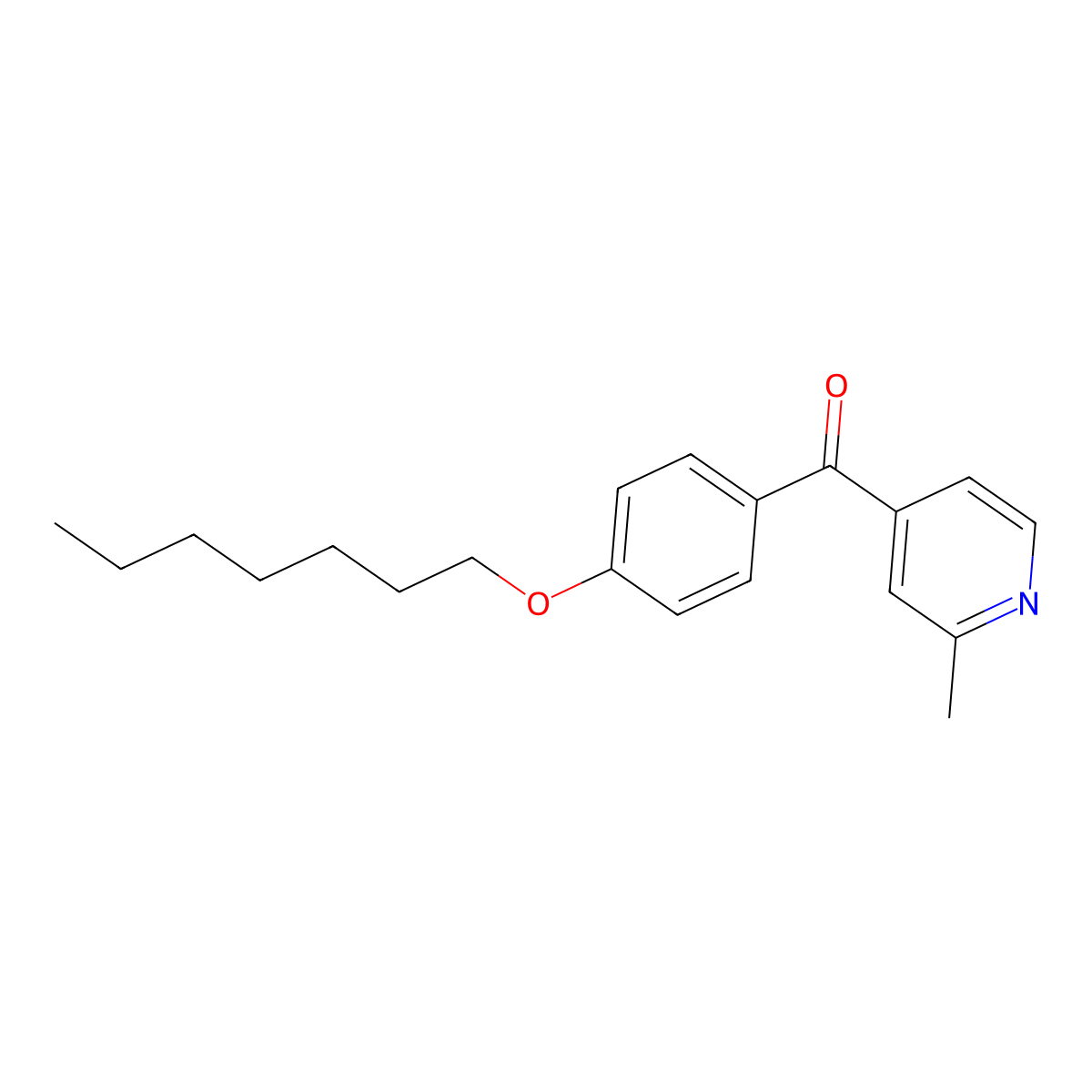 4-(4-Heptyloxybenzoyl)-2-methylpyridine molecular structure, CAS 1187169-17-0