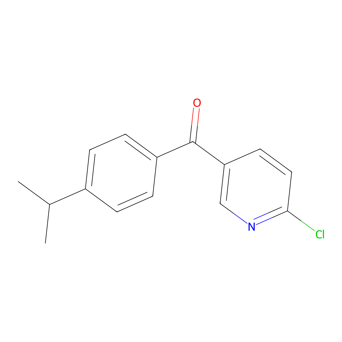 2-Chloro-5-(4-isopropylbenzoyl)pyridine molecular structure, CAS 1187169-32-9