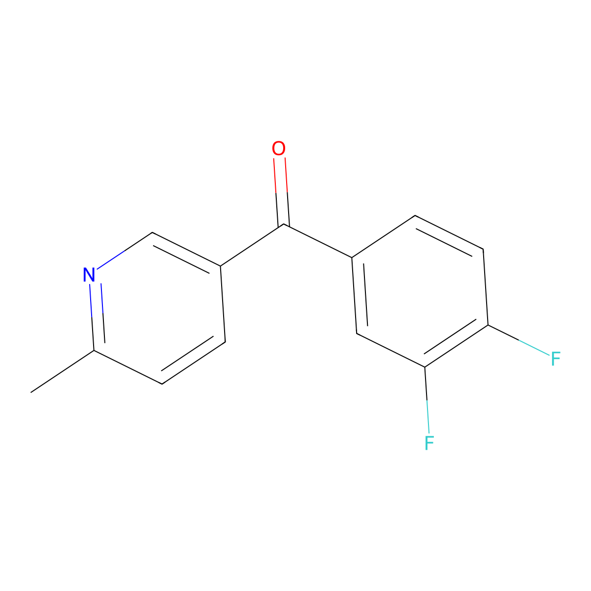 5-(3,4-Difluorobenzoyl)-2-methylpyridine molecular structure, CAS 1187169-34-1