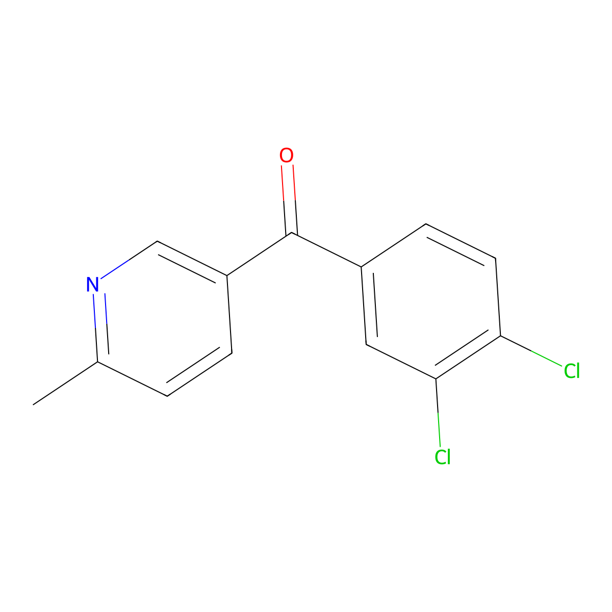 5-(3,4-Dichlorobenzoyl)-2-methylpyridine molecular structure, CAS 1187169-41-0