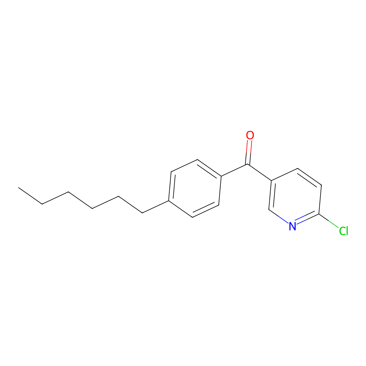 2-Chloro-5-(4-hexylbenzoyl)pyridine molecular structure, CAS 1187169-45-4