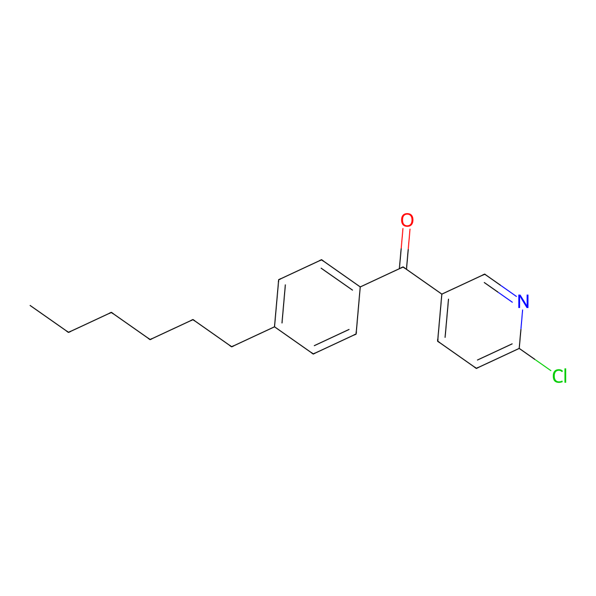 2-Chloro-5-(4-hexylbenzoyl)pyridine molecular structure, CAS 1187169-45-4