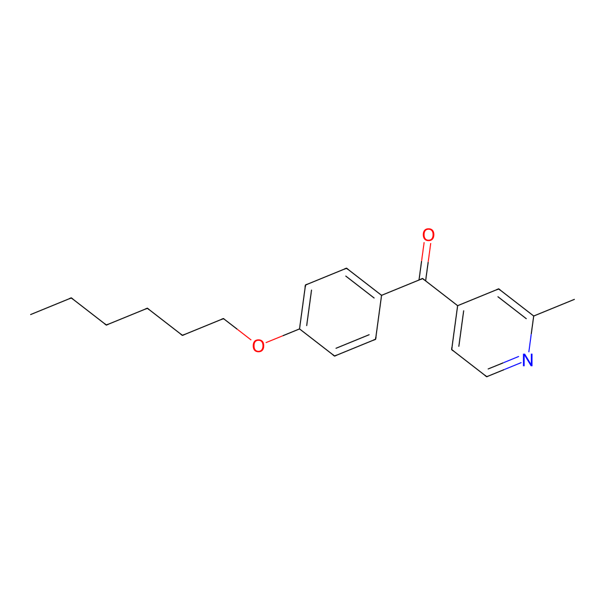 4-(4-Hexyloxybenzoyl)-2-methylpyridine molecular structure, CAS 1187169-48-7