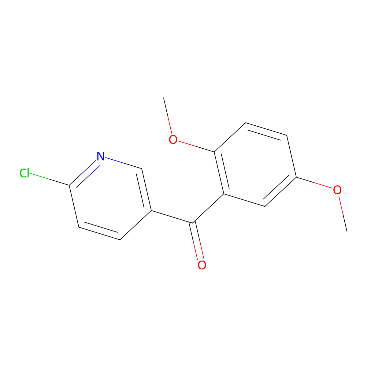 2-Chloro-5-(2,5-dimethoxybenzoyl)pyridine molecular structure, CAS 1187169-52-3