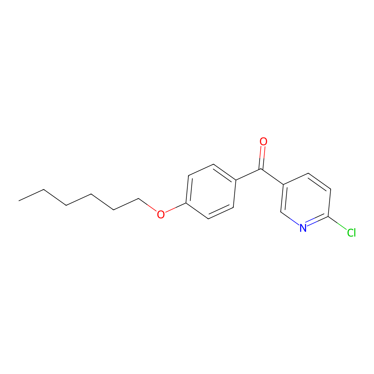 2-Chloro-5-(4-hexyloxybenzoyl)pyridine molecular structure, CAS 1187169-66-9