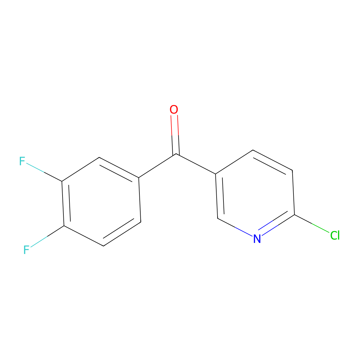 2-Chloro-5-(3,4-difluorobenzoyl)pyridine molecular structure, CAS 1187169-69-2