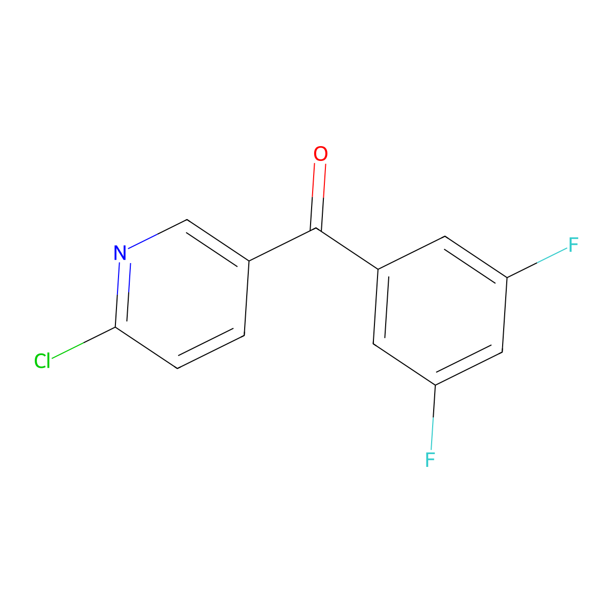 2-Chloro-5-(3,5-difluorobenzoyl)pyridine molecular structure, CAS 1187169-72-7