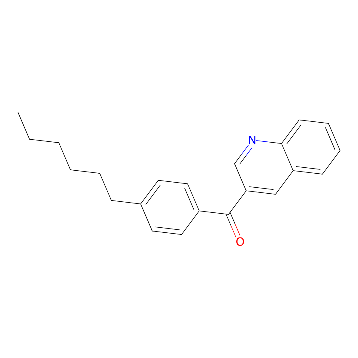 (4-Hexylphenyl)(quinolin-3-yl)methanone molecular structure, CAS 1187169-86-3