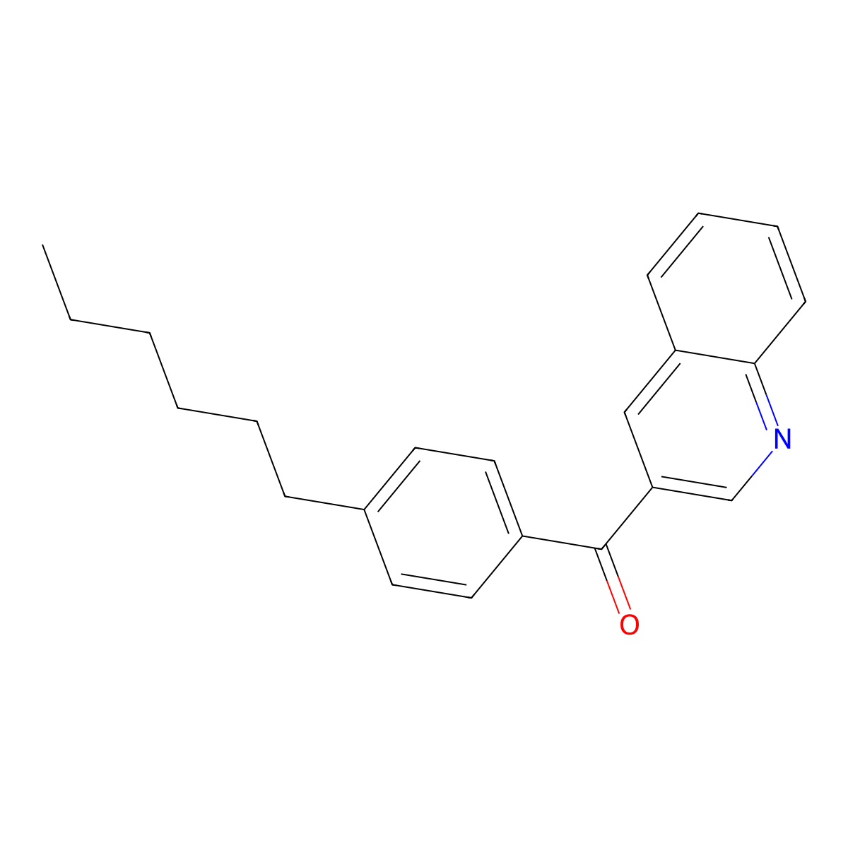 (4-Hexylphenyl)(quinolin-3-yl)methanone molecular structure, CAS 1187169-86-3