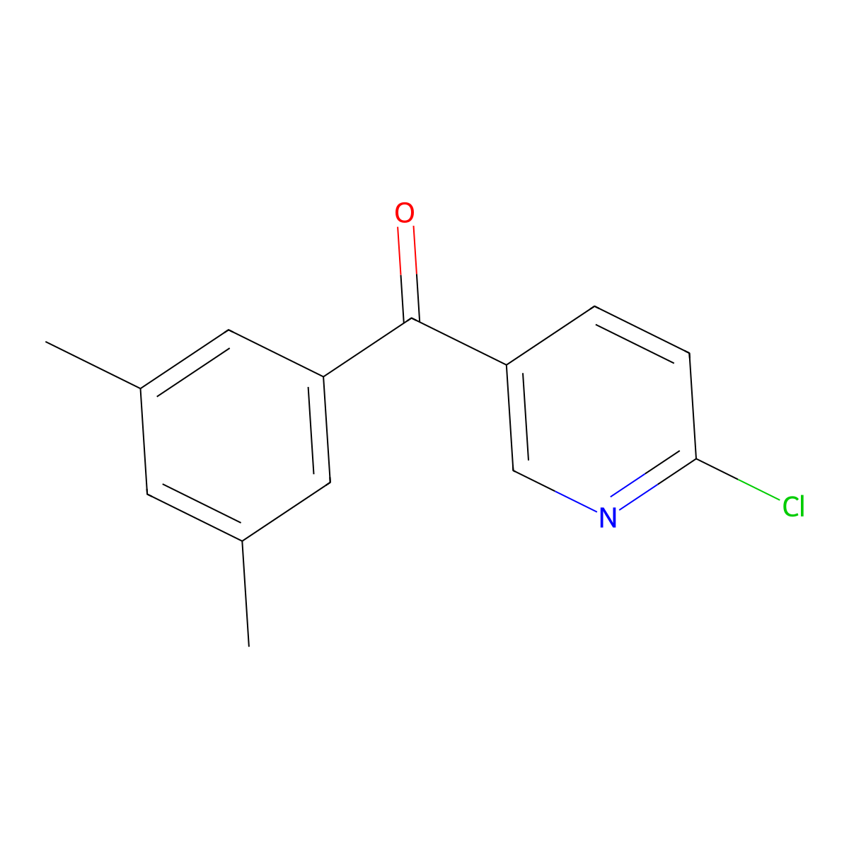 2-Chloro-5-(3,5-dimethylbenzoyl)pyridine molecular structure, CAS 1187169-87-4