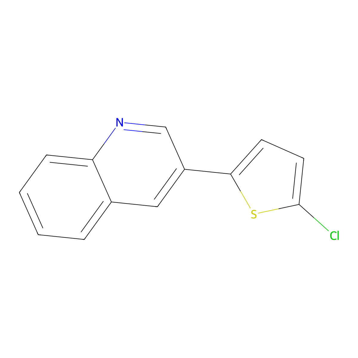 3-(5-Chlorothiophen-2-yl)quinoline molecular structure, CAS 1187169-90-9