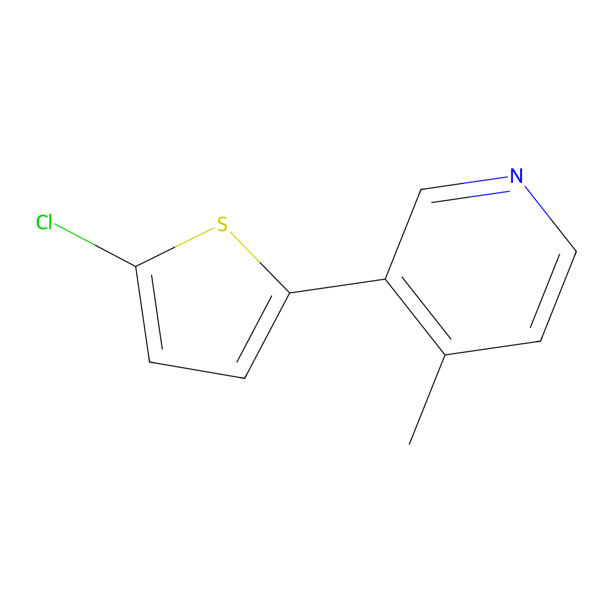 3-(5-Chloro-2-thienyl)-4-methylpyridine molecular structure, CAS 1187169-93-2