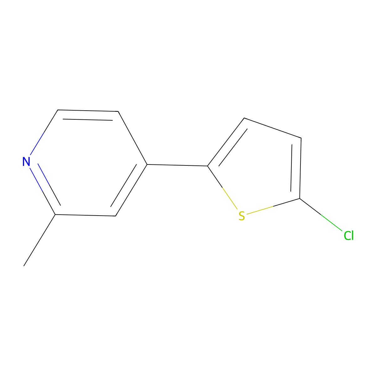 4-(5-Chloro-2-thienyl)-2-methylpyridine molecular structure, CAS 1187169-96-5