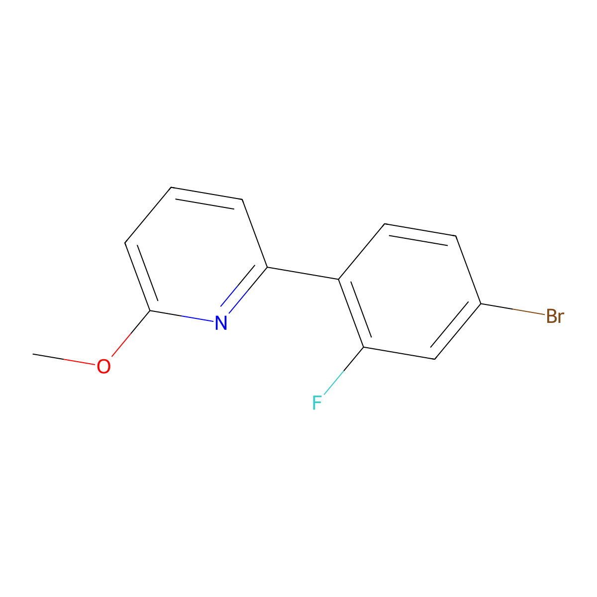 2-(4-Bromo-2-fluorophenyl)-6-methoxypyridine molecular structure, CAS 1187170-02-0
