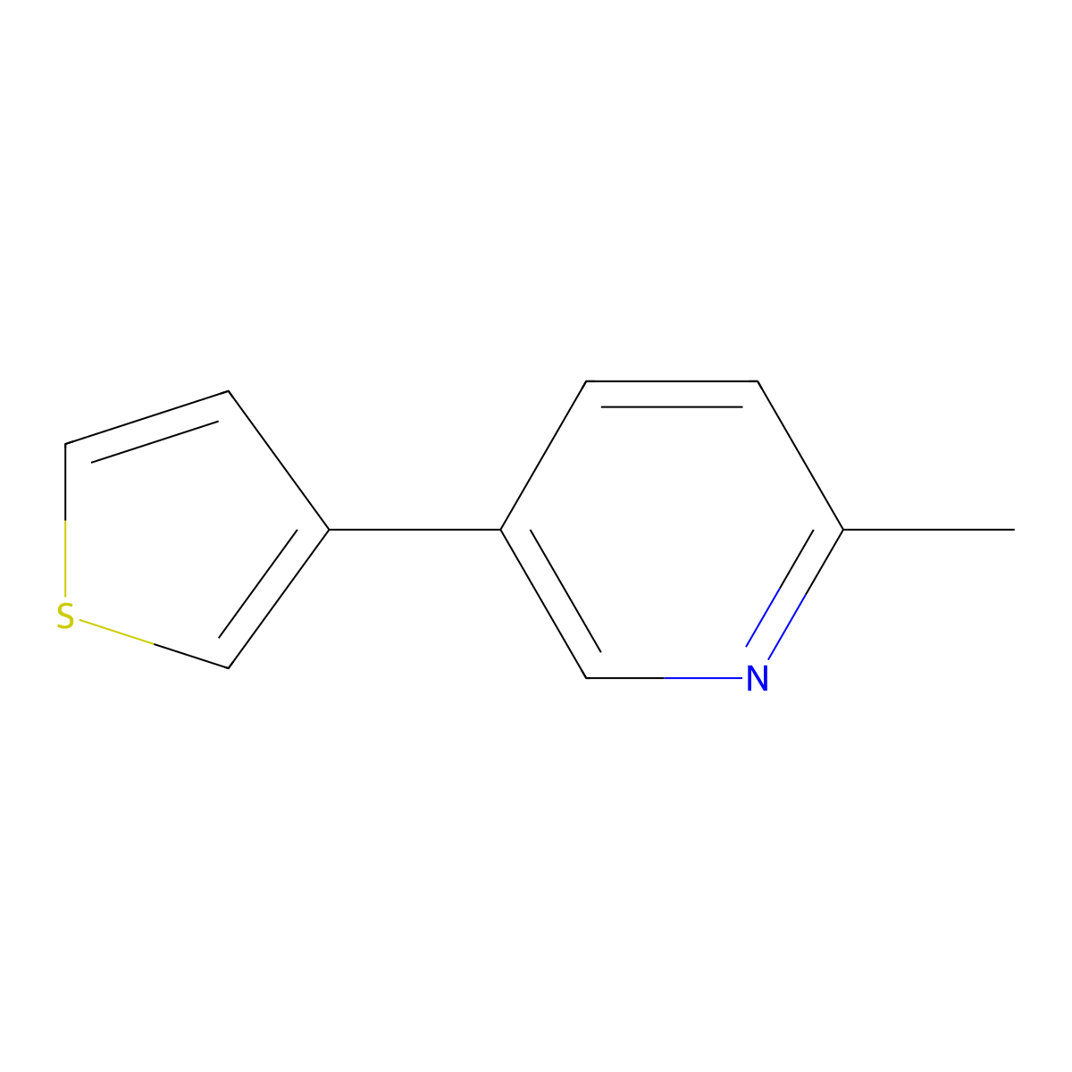 2-Methyl-5-(3-thienyl)pyridine molecular structure, CAS 1187170-07-5