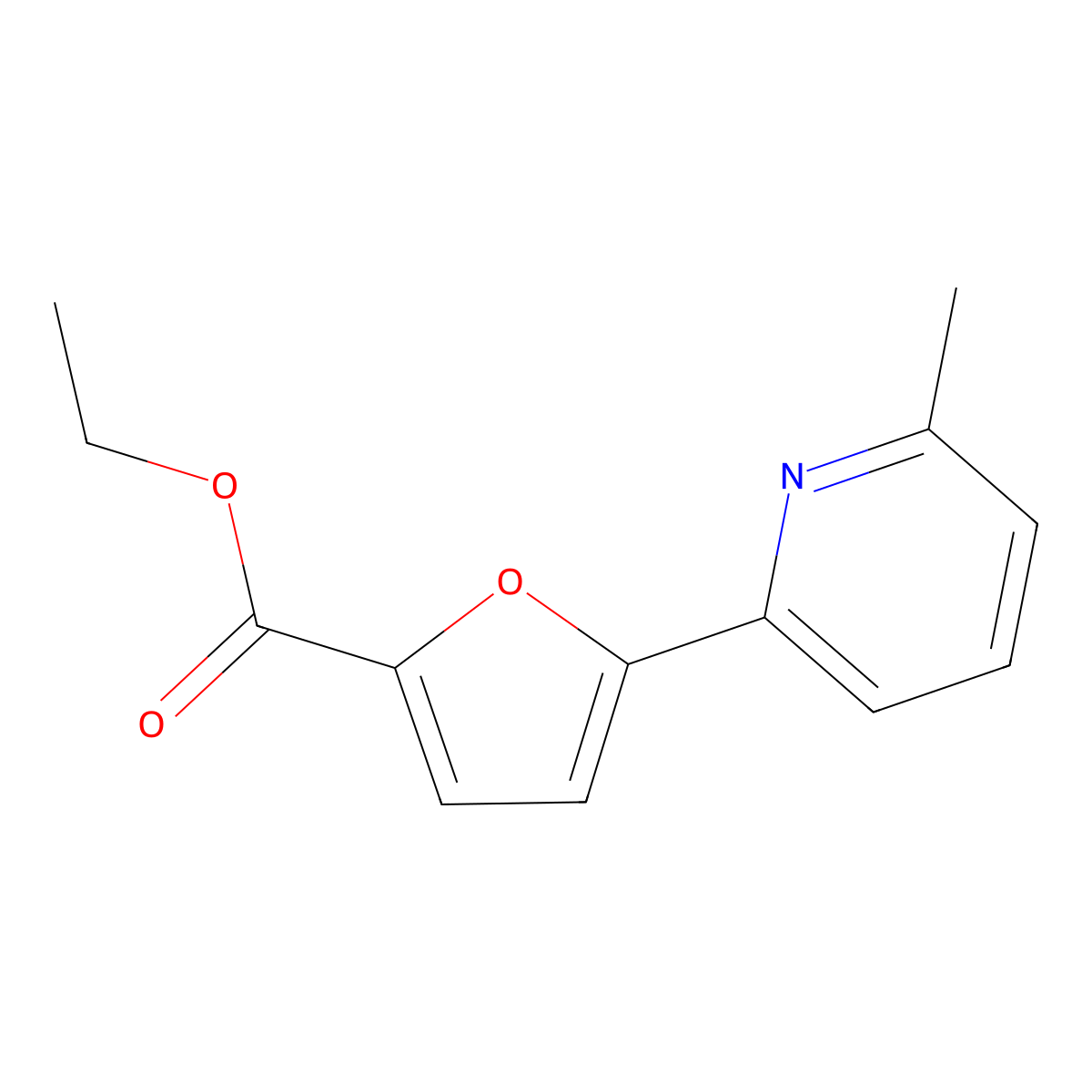 Ethyl 5-(6-Methyl-2-pyridyl)-2-furoate molecular structure, CAS 1187170-12-2