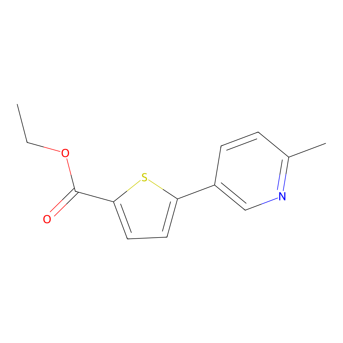 Ethyl 5-(6-Methylpyridin-3-yl)thiophene-2-carboxylate molecular structure, CAS 1187170-31-5