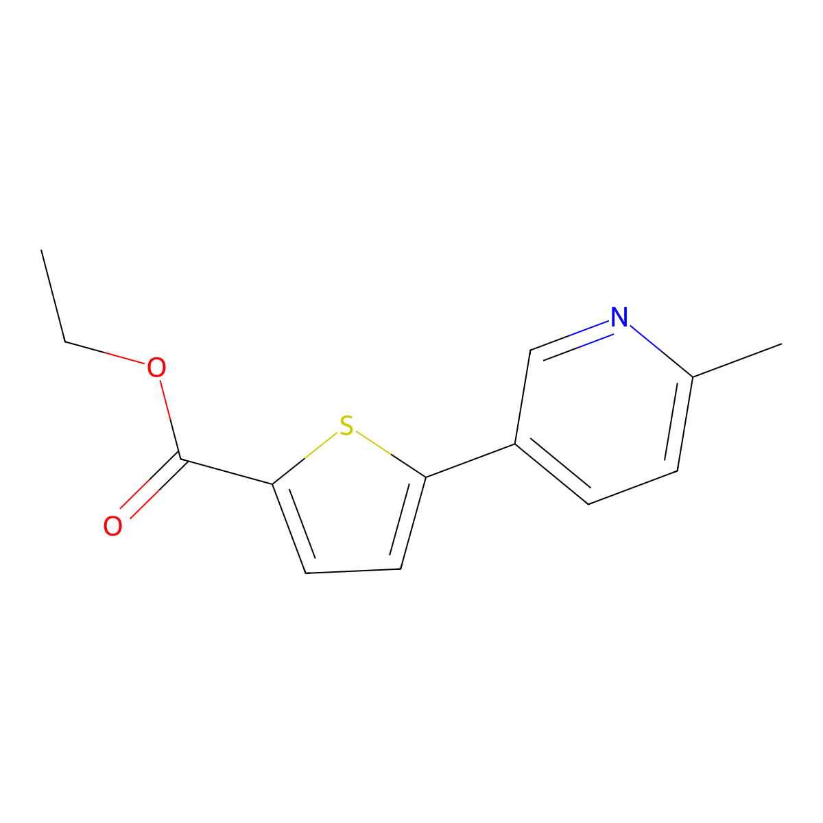 Ethyl 5-(6-Methylpyridin-3-yl)thiophene-2-carboxylate molecular structure, CAS 1187170-31-5