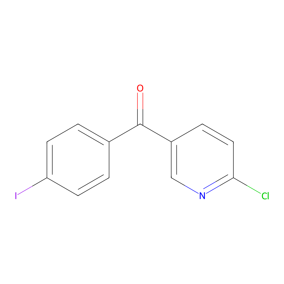 2-Chloro-5-(4-iodobenzoyl)pyridine molecular structure, CAS 1187170-32-6