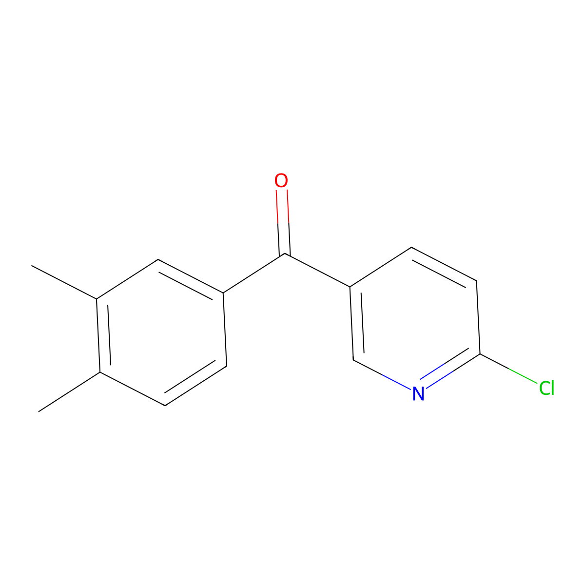 2-Chloro-5-(3,4-dimethylbenzoyl)pyridine molecular structure, CAS 1187170-37-1